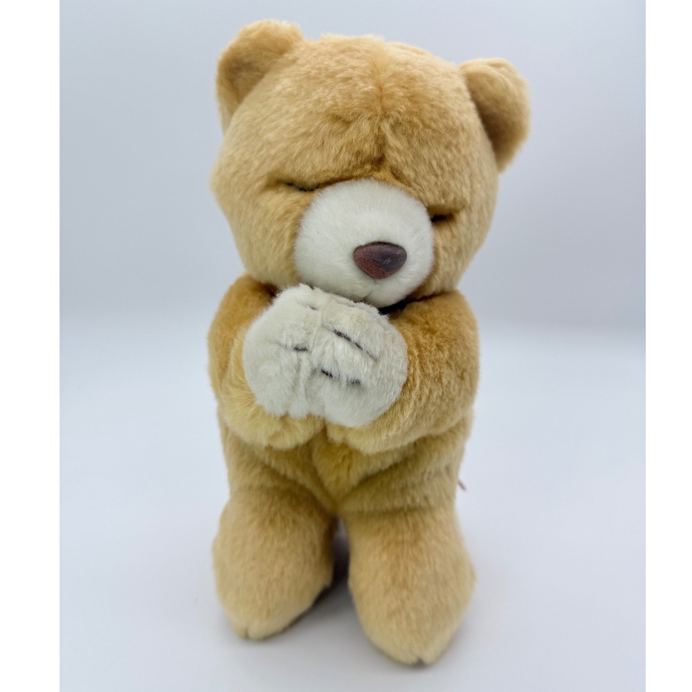 Ty Beanie Buddies "Hope" Praying Bear Large Tan Vintage Plush Toy Stuffed Animal